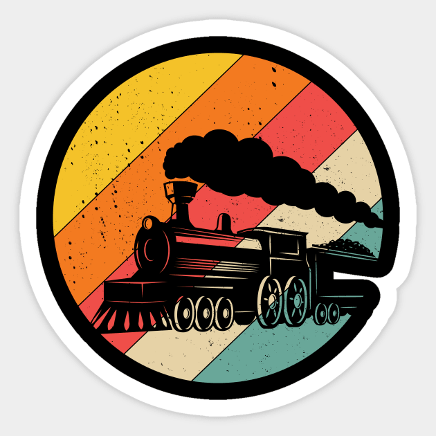 Train Vintage Distressed Retro Engineer Engine Conductor Sticker by Wakzs3Arts